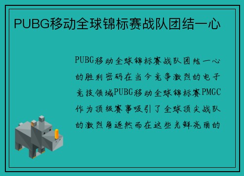 PUBG移动全球锦标赛战队团结一心